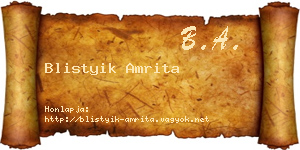 Blistyik Amrita névjegykártya